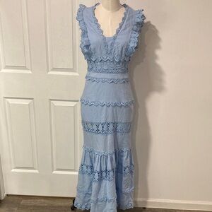Endless Rose Light Blue Ruffled Lace Dress M